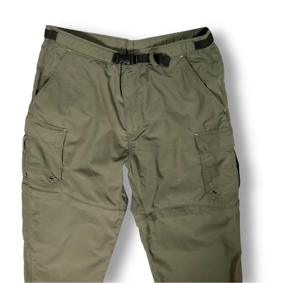 REI Mens Convertible Cargo Hiking Pants Sz M Zip Off Green Hiking Travel - Picture 2 of 11